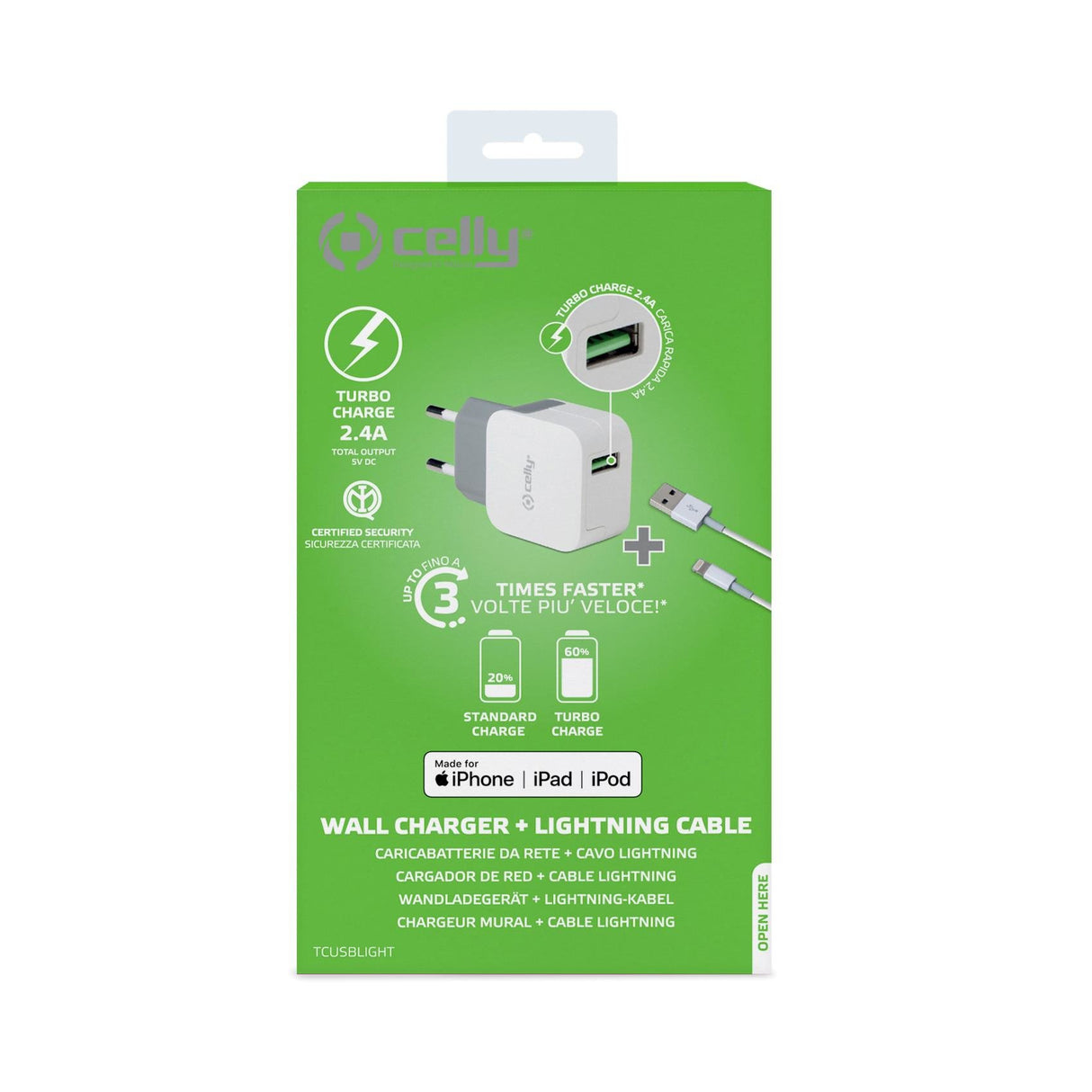 EAN 8021735724971 - Celly TCUSBLIGHT cargador de dispositivo móvil Universal Blanco Corriente alterna Interior imagen 2