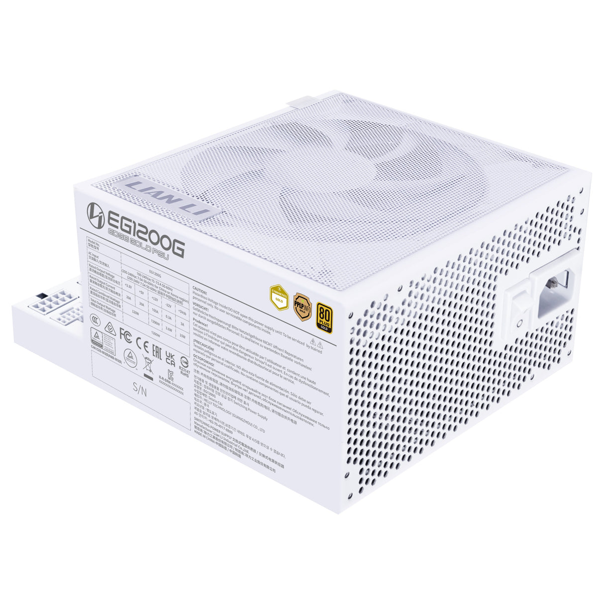 EAN 4718466017123 - Lian Li EG1200G unidad de fuente de alimentación 1200 W 24-pin ATX SFX Blanco imagen 7