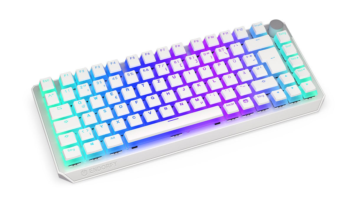 Teclado Alemán Endorfy Thock 75% Rf Inalámbrica + Usb Qwertz Blanco