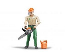 Bruder - Figura De Leñador Con Accesorios Forestales - 10.7 Cm