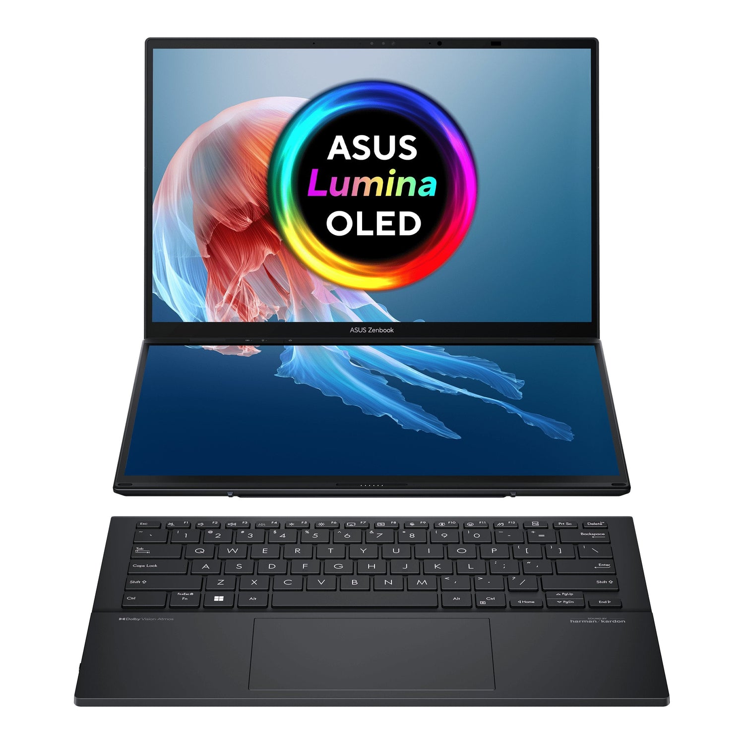 Asus Zenbook Duo Oled Ux8406ma-Ql396w - Ordenador Portátil 14" Wuxga (Intel Core Ultra 9 185h, 32gb Ram, 1tb Ssd, Arc Graphics, Windows 11 Home) Gris Tintero - Teclado Qwerty Español