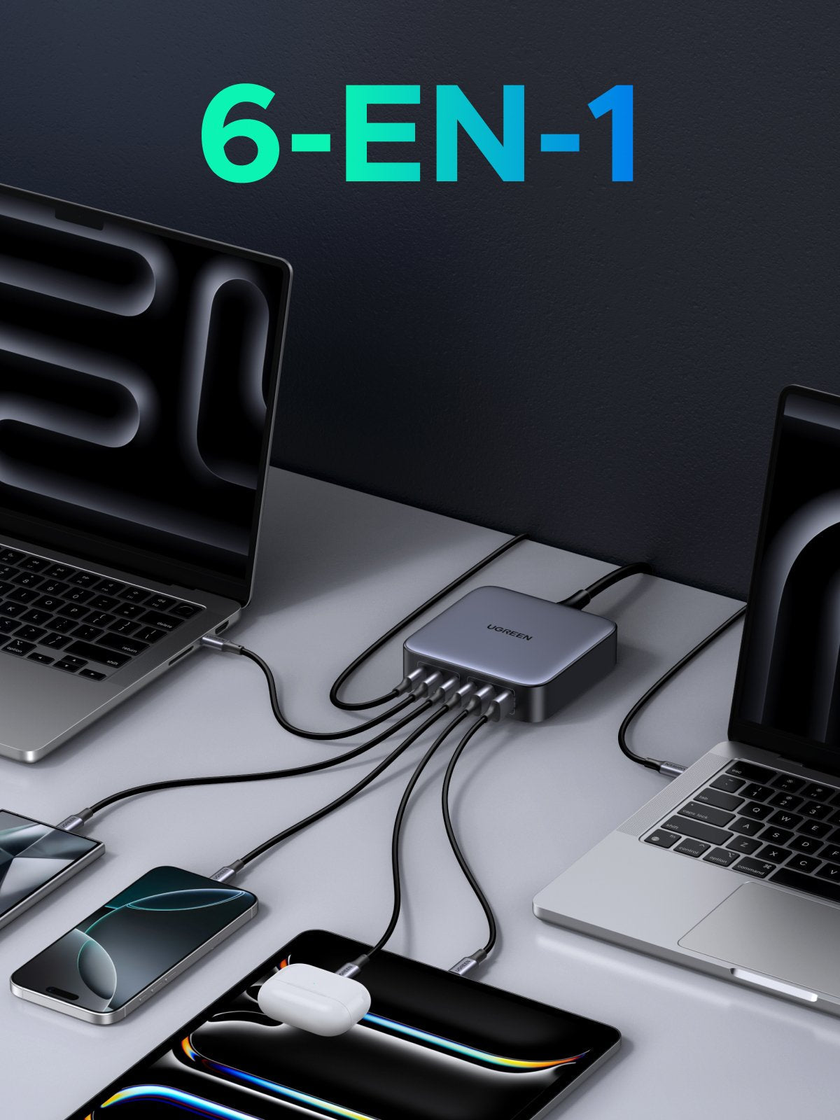 Ugreen 2usb-A+4usb-C 200w Desktop Fast Charger