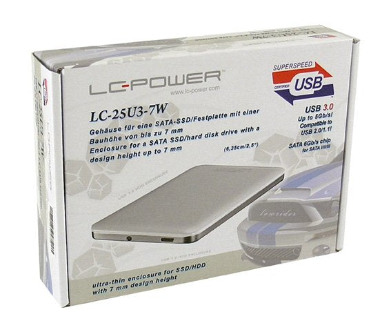 Caja Externa 6.3cm (2,5")Lc-Power Ssd>Usb3.0 Lc-25u3-7b (Weiss) Retail