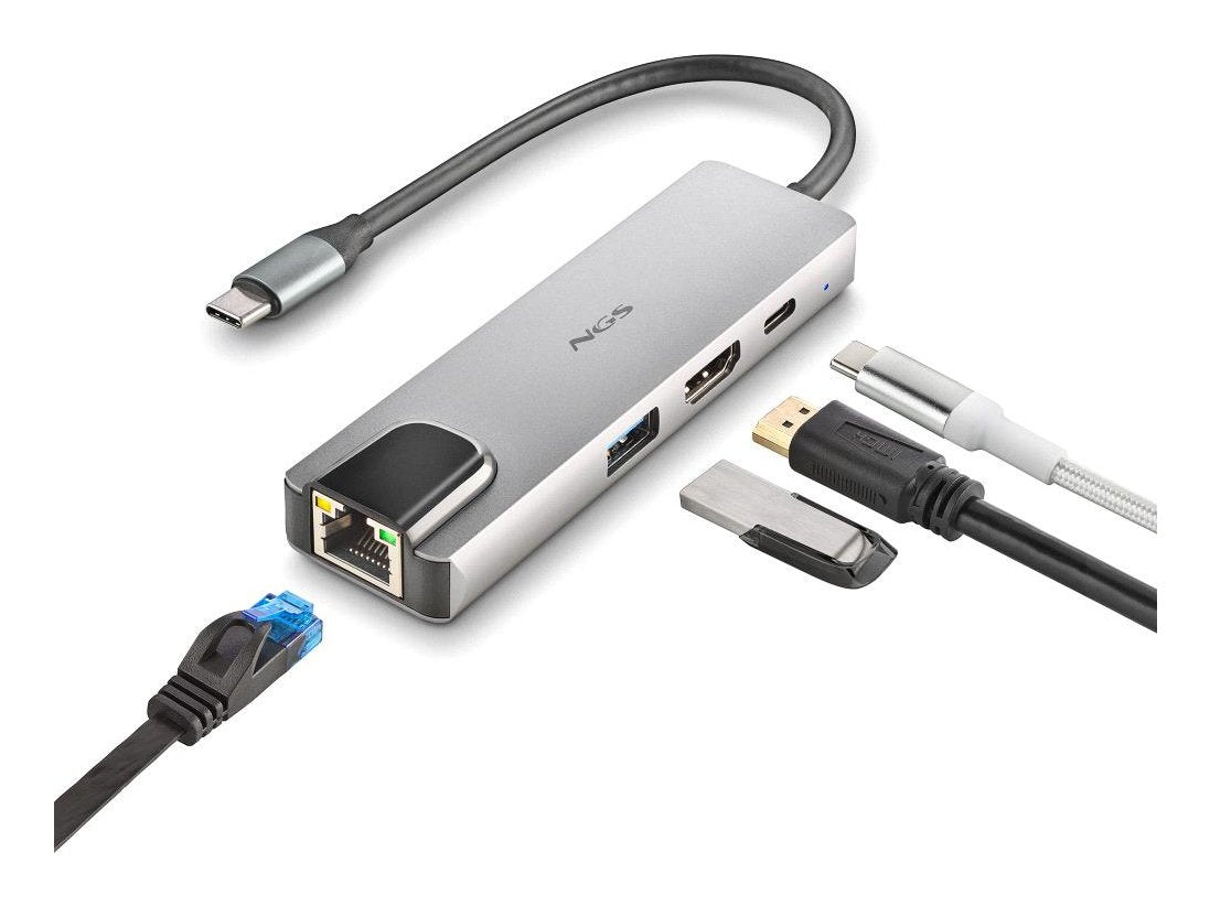 EAN 8435430625646 - NGS NGS-HUB-0140 hub de interfaz USB 2.0 Type-C 5000 Mbit/s Aluminio, Negro imagen 4