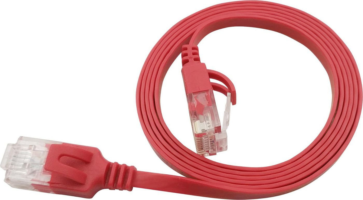 Flat U/Utp Cat6a Red 2m Awg 34/7, Pvc, 1x4mm Utp-Fl6a-00200-Rd