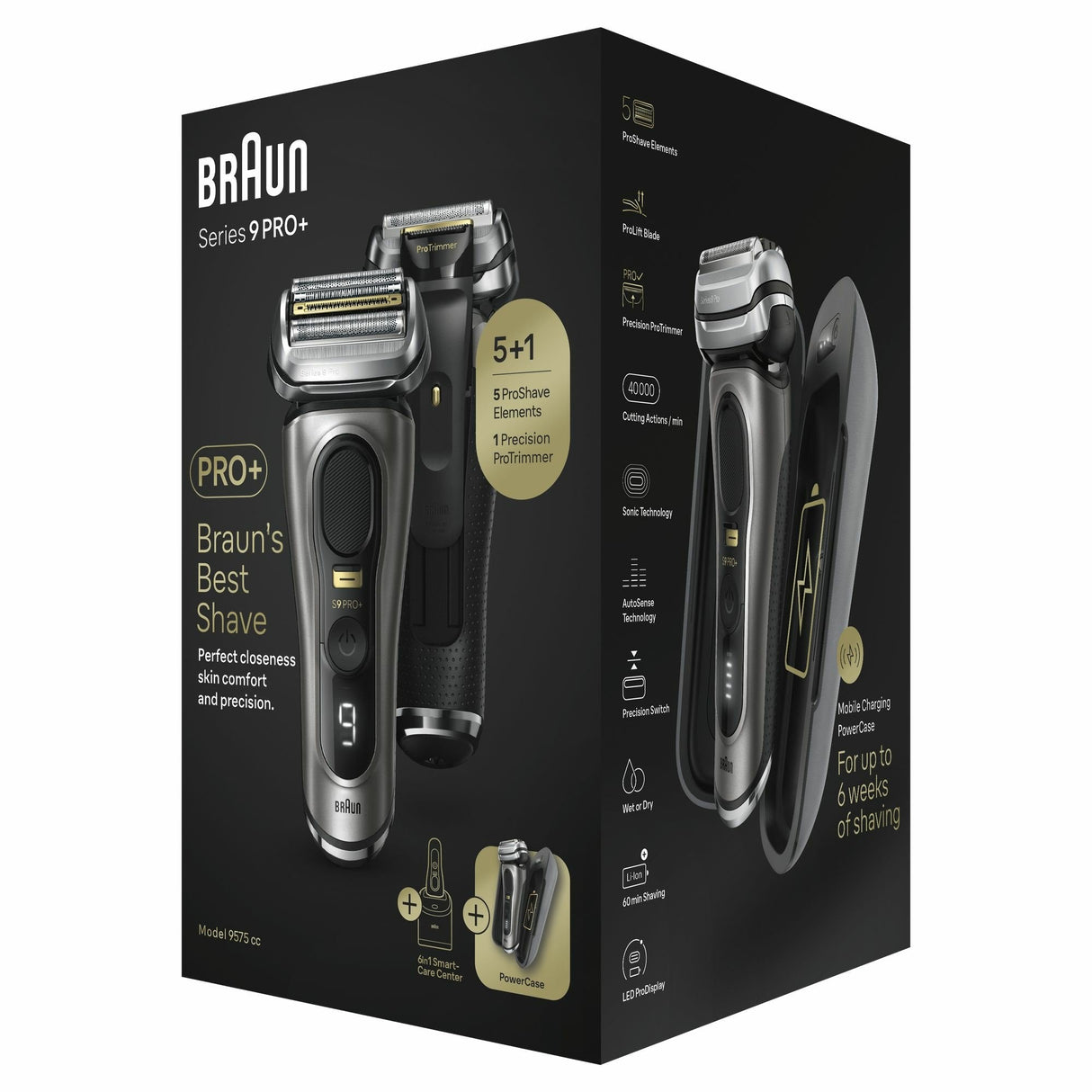 EAN 7500435218276 - Braun Series 9 Pro+ 9575cc Wet & Dry Máquina de afeitar de láminas Recortadora Metálico imagen 4