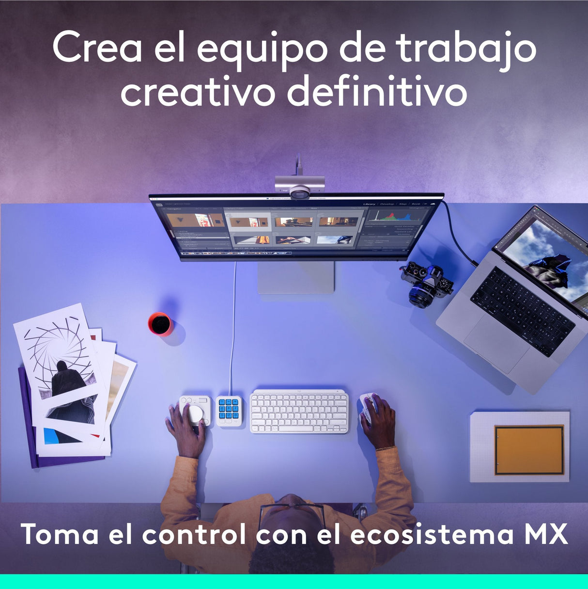 Logitech Master Series Mx Creative Console Conjunto De Teclado Y Teclado De Marcación Retroiluminación Usb-C Gris Pálido