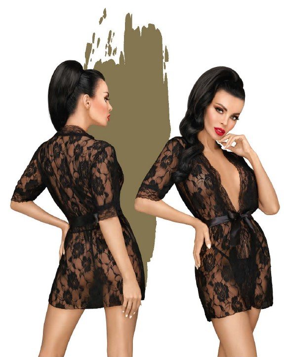 Penthouse Sweet Retreat Peignoir Negro S-L