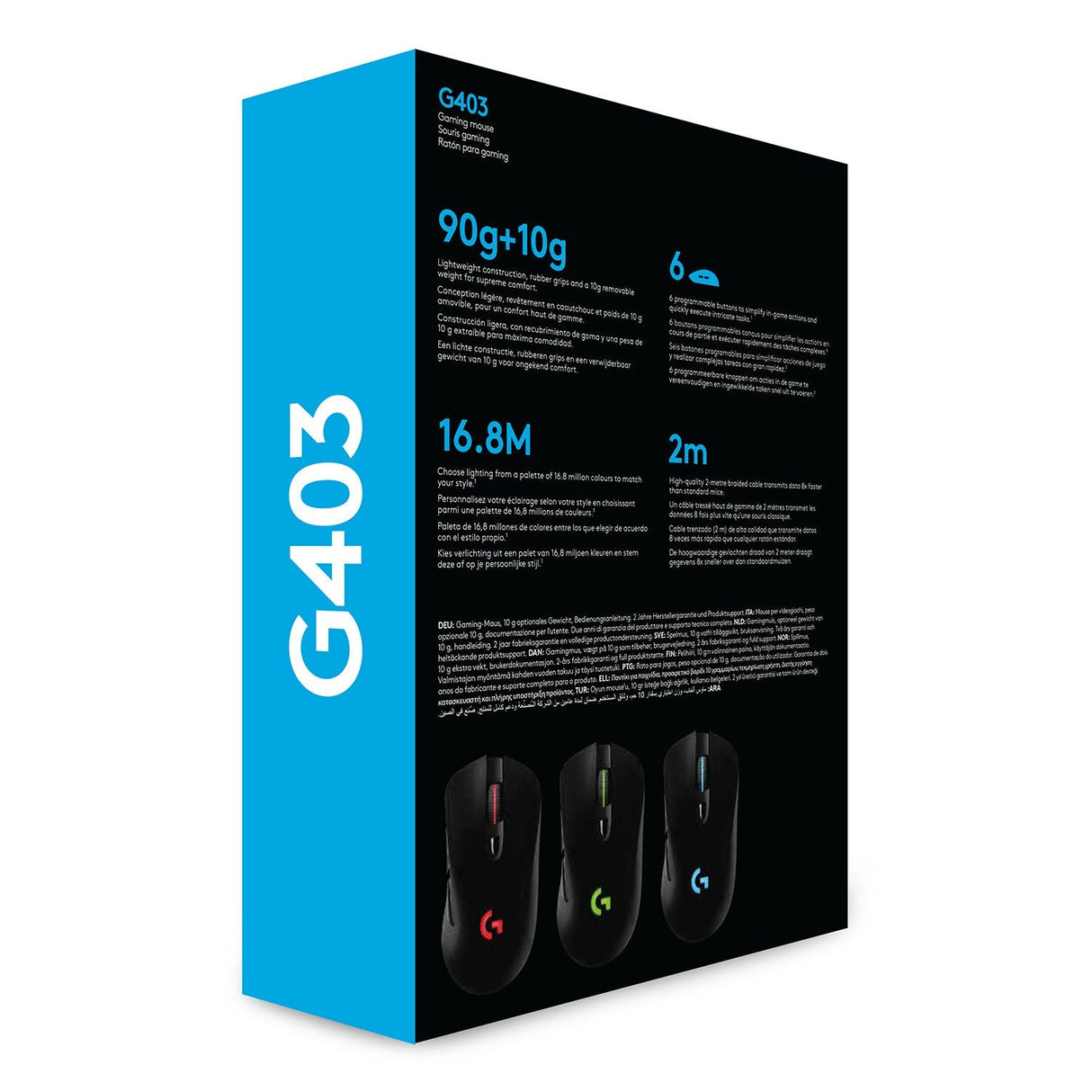 Logitech Ratón G403 Hero Gaming 16000dpi