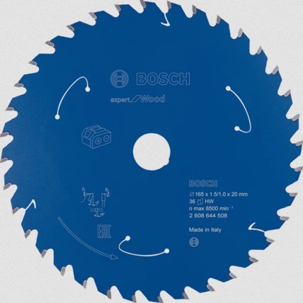 Hoja De Sierra Circular Bosch Professional Expert Para Madera, Ø 165 Mm, Orificio 36z De 20 Mm, Para Sierras Circulares Portátiles Con Batería 2608644508