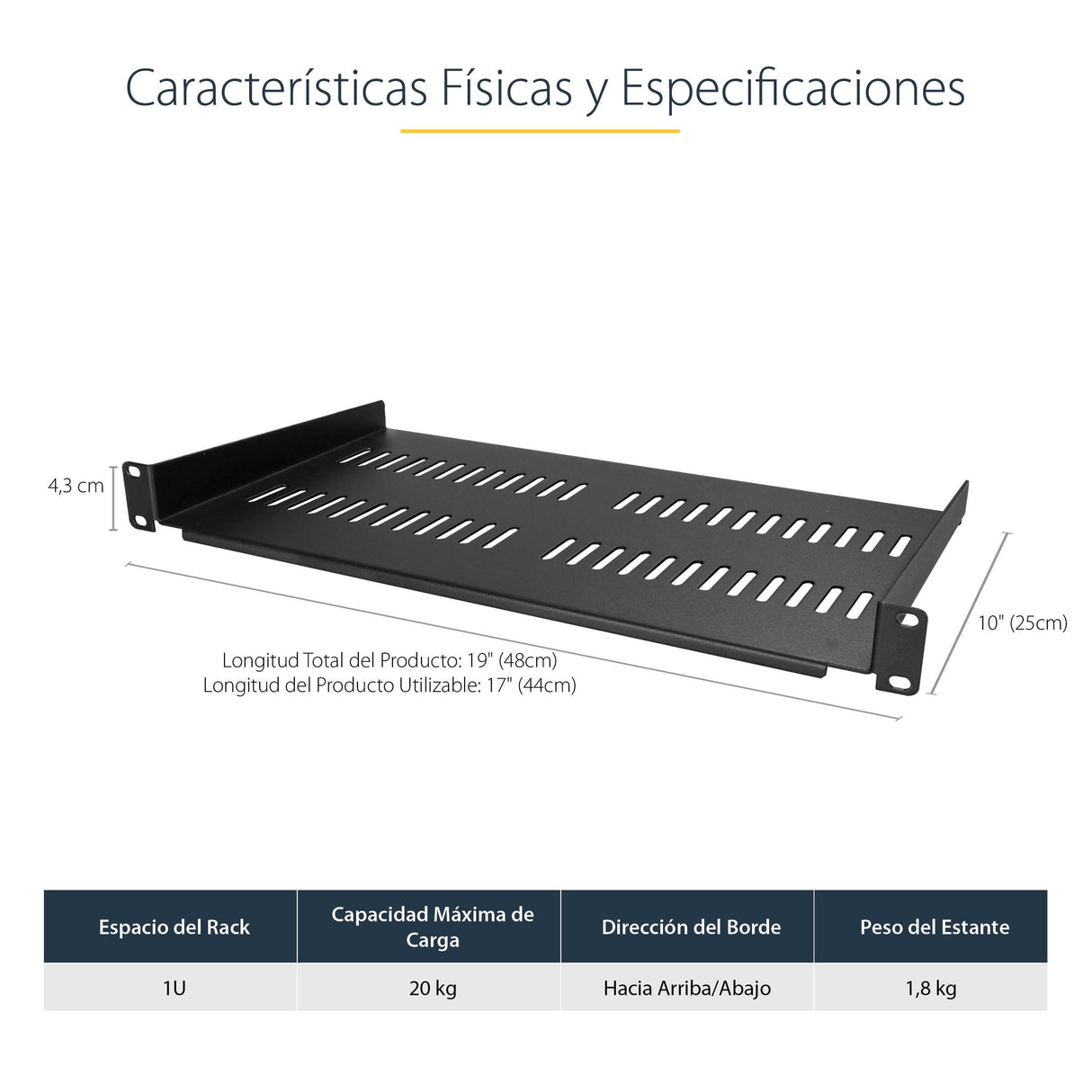 EAN 0065030867306 - StarTech.com CABSHELFV1U accesorio de bastidor Cajón metálico para rack imagen 6