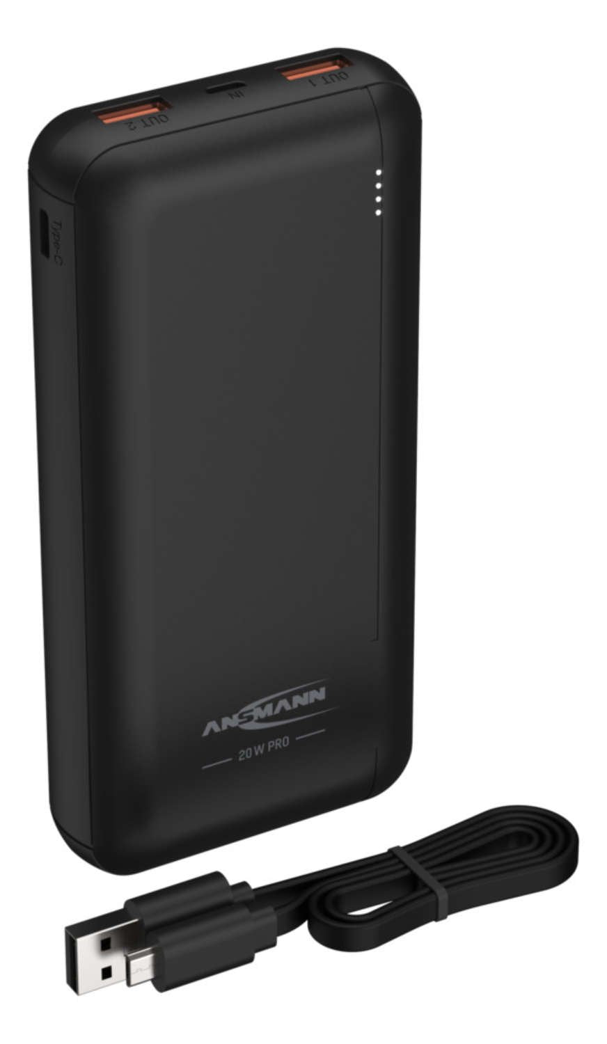 Bateria Ansmann Powerbank 20000 Mah 20w 2 Usb-A Ports, Usb-C Port