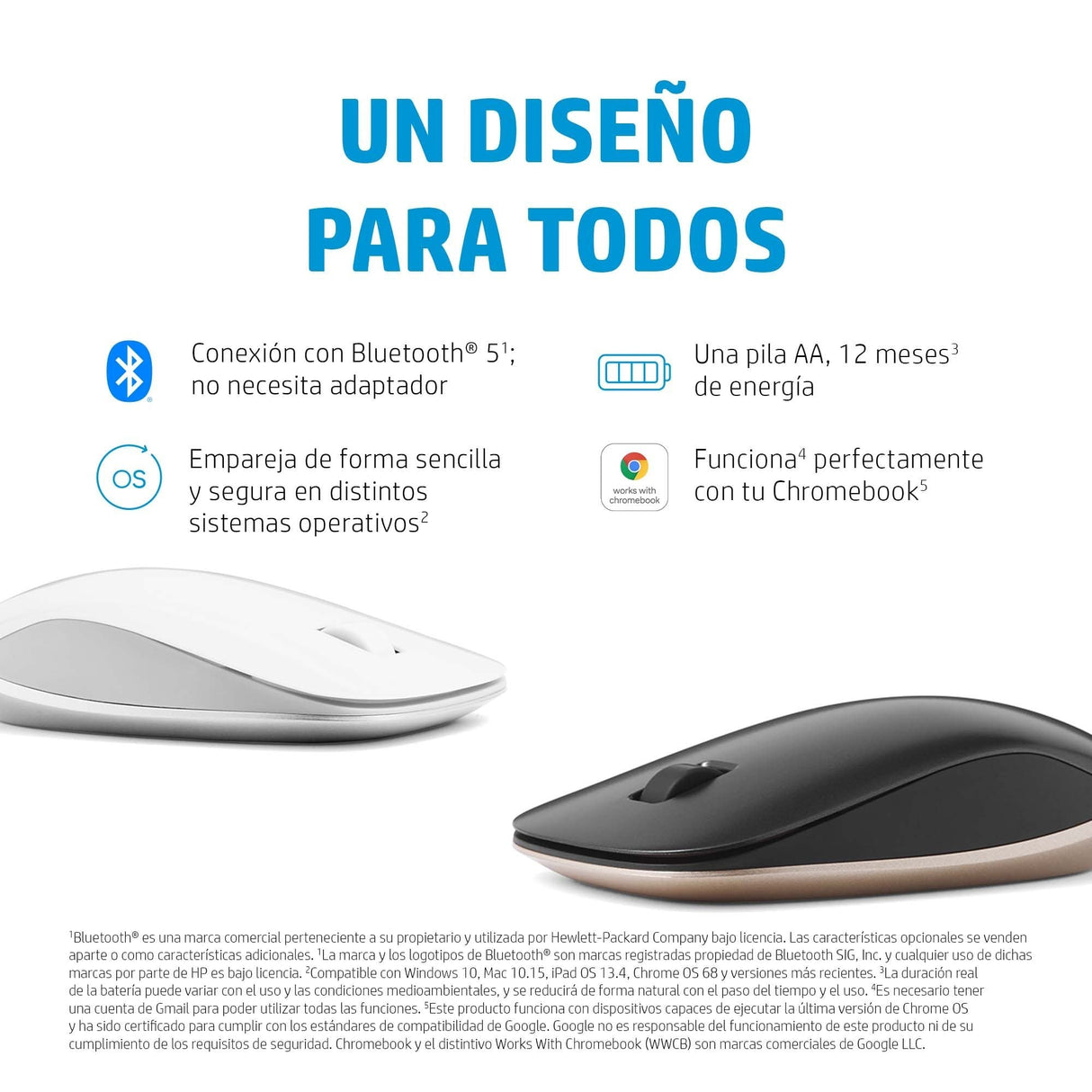 EAN 0196068933562 - HP 410 Slim Silver Bluetooth Mouse ratón Ambidextro 2000 DPI imagen 11