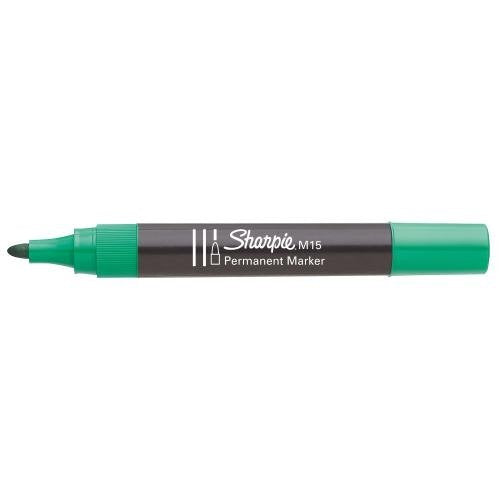 Sharpie Marcador Permanente Verde M15 Punta Redonda -12u-