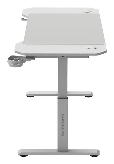 Mesa Gaming Mgd-Ergo 120 Blanco Mars Gaming 120x60/ Alfombrilla Xxl/ Soportes Externos Para Bebidas Y Auriculares/ Gestión De Cables/ Ajuste De Altura En 3 Posiciones