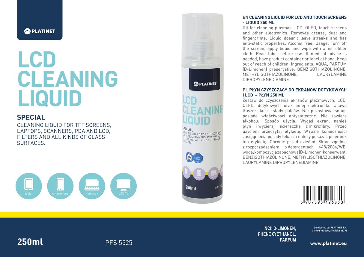 Platinet Liquido Limpiador Lcd 250ml