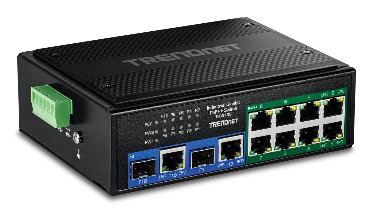 Trendnet 10-Port Indumrial Gigabit 400w Poe++ Din-Rail Swit