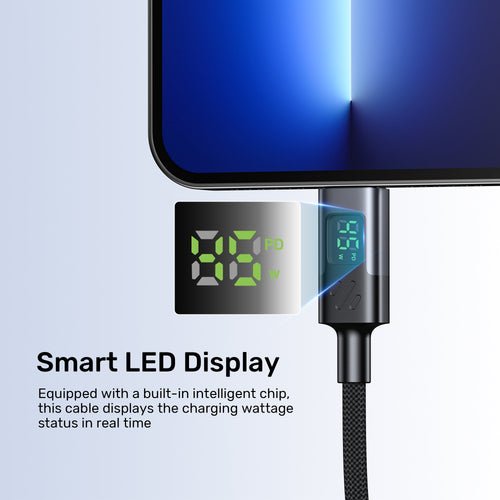 Unitek C14158abk01-3m Usb-C Cable Charging With Led Display 3m Black