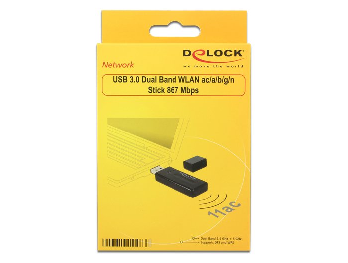 Delock 12463 Adaptador Wifi Usb3.0 2dbi 2,4+5 Ghz