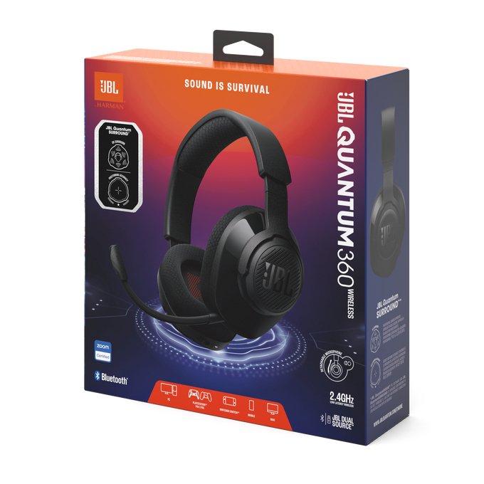Jbl Quantum 360 Headphone Wireless Gaming Headset With Microphone, Black Eu