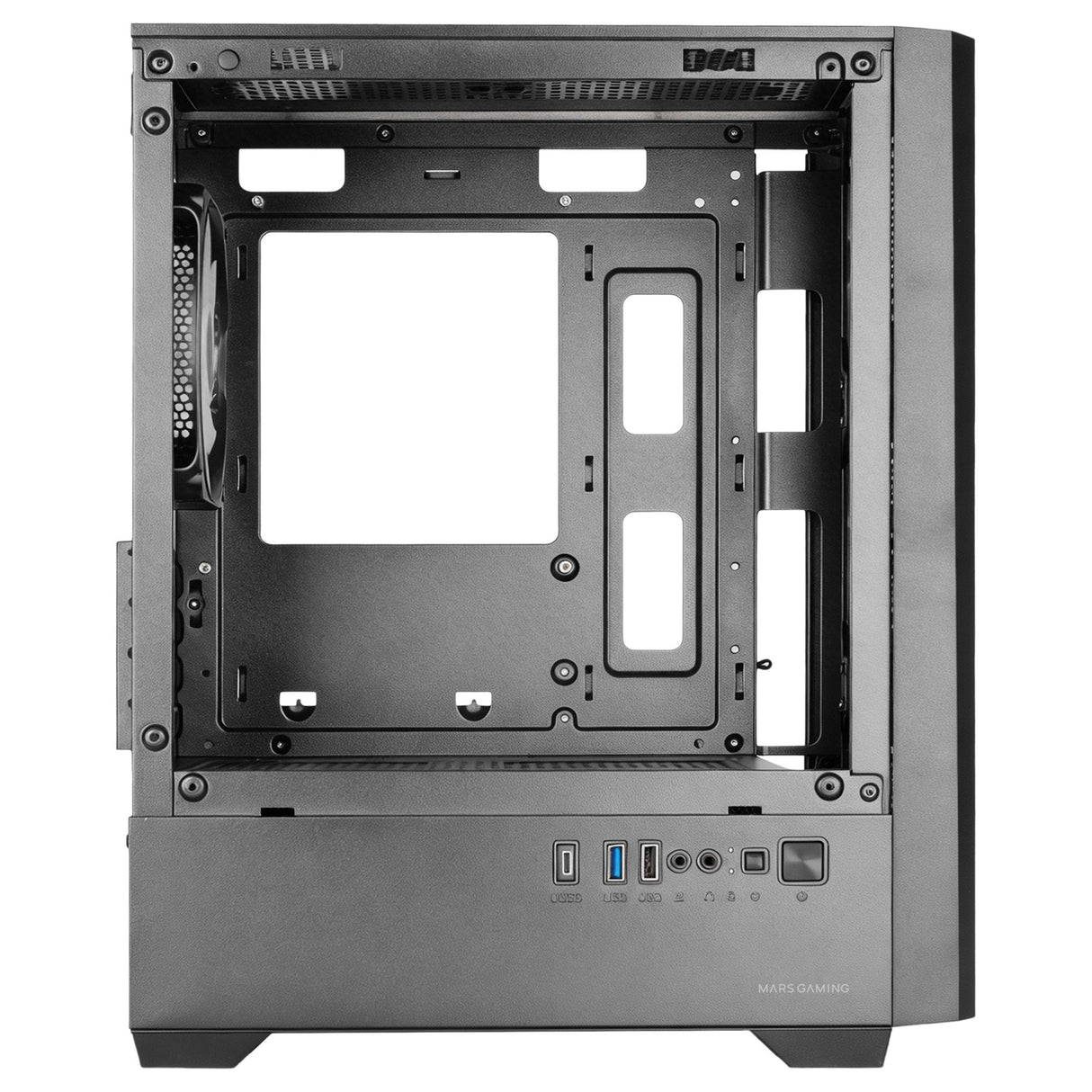 Caja Pc Microatx Mars Gaming Mc-Vector Gpu Max 282mm Cristal Templado Mesh Argb Usb-C Negra