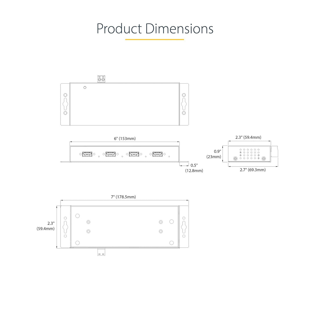 EAN 0065030898010 - StarTech.com 5G4AINDNP-USB-A-HUB hub de interfaz USB 3.2 Gen 1 (3.1 Gen 1) Type-B 5000 Mbit/s Negro imagen 10