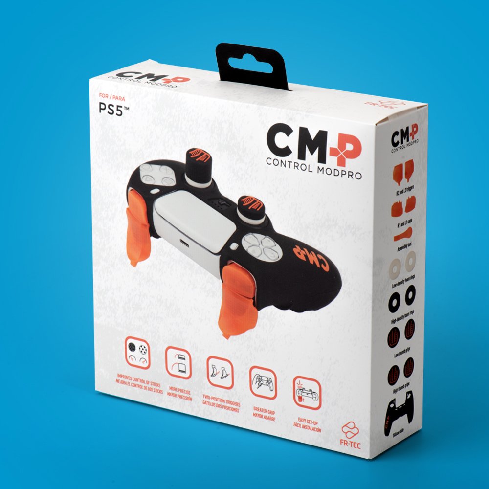Kit Funda Silicona Fr-Tec Control Mod Pro Para Mando Ps5 Negro