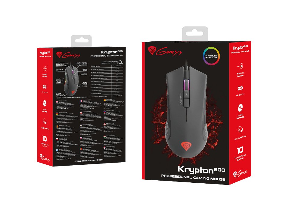 Natec Genesis Krypton 800 Ratón Óptico 10200 Dpi Ambidextro