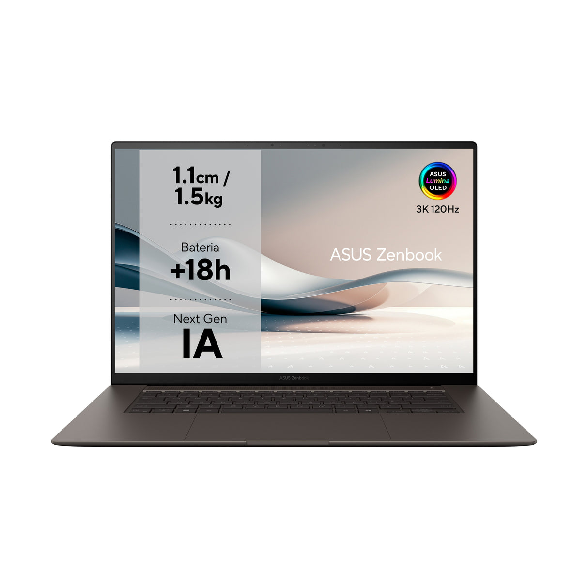 Asus Zenbook S 16 Oled Um5606wa-Rk053w Copilot+ Pc - Ordenador Portátil 16" Wqxga+ 120hz (Amd Ryzen Ai 9 Hx 370, 32gb Ram, 1tb Ssd, Radeon 890m, Windows 11 Home) Gris Zumaia - Teclado Qwerty Español