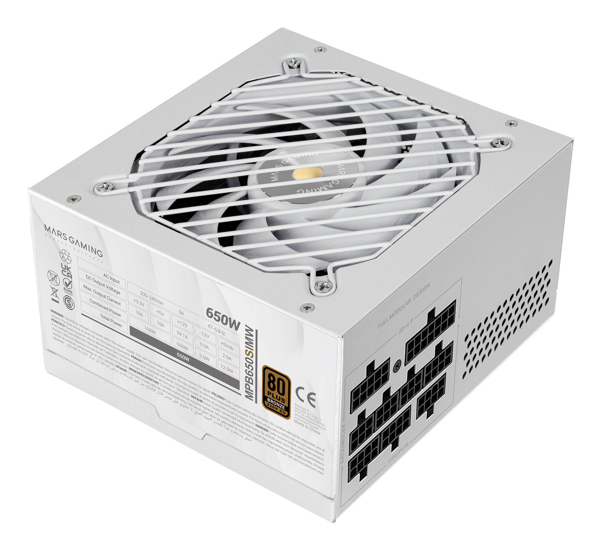 EAN 8435693112693 - Mars Gaming MPB650SIMW unidad de fuente de alimentación 650 W 24-pin ATX ATX Blanco imagen 1