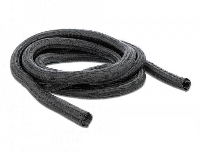 Delock 18920 Funda Trenzada De Cierre Automático 5 M X 25 Mm, Color Negro