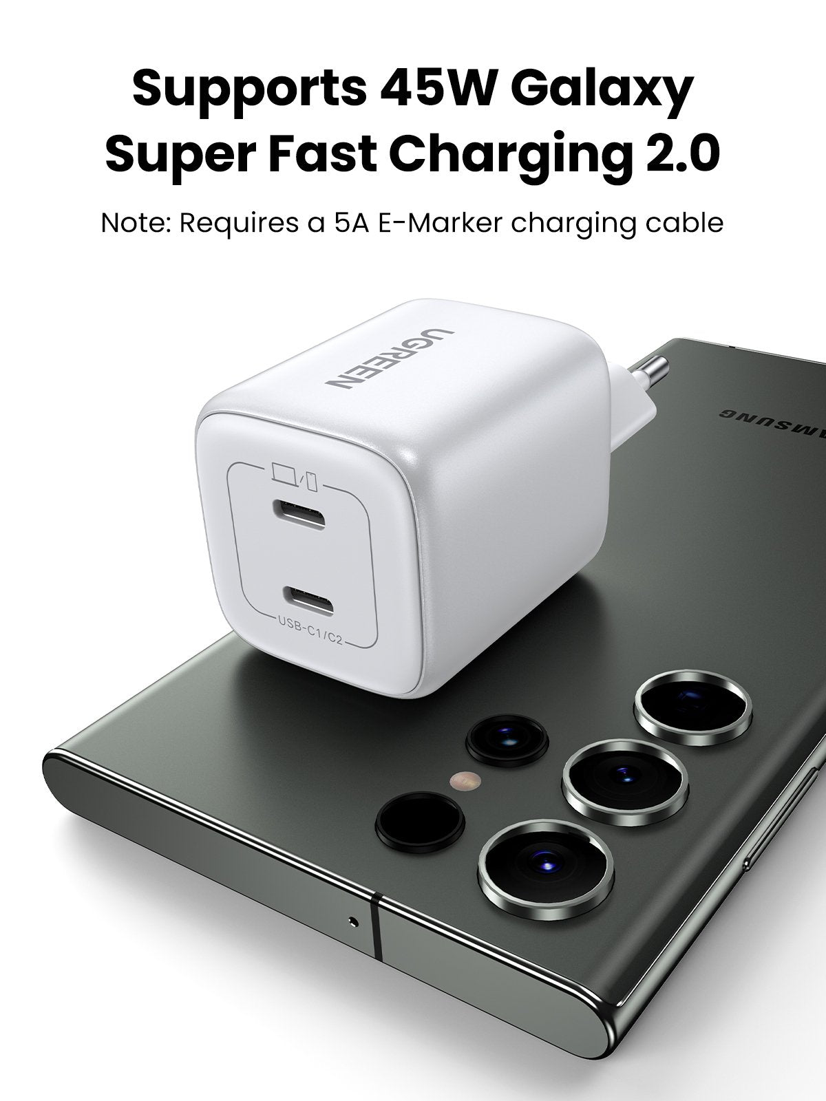 EAN 6941876213276 - Ugreen 15327 cargador de dispositivo móvil Universal Blanco Corriente alterna Carga rápida Interior imagen 16