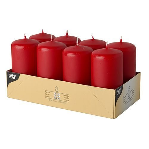 Candle Papstar Stumpenkerzen 10 Cm Rojo