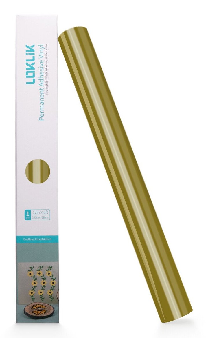 Loklik Permanent Lámina Adhesiva Vinyl Brillante - Dorado - 30,5 X 180 Cm