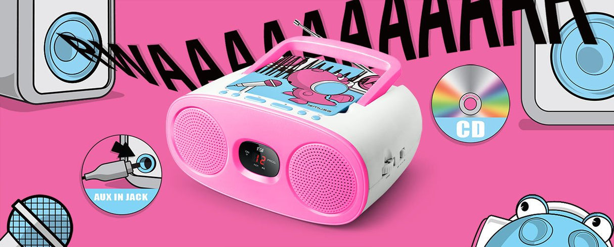 Radio Cd Muse M-20 Kdg Rosa Portátil