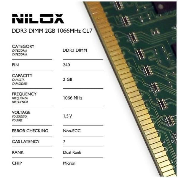 EAN 5050914912703 - Nilox 2GB PC3-1066 módulo de memoria 1 x 2 GB DDR3 240-pin DIMM imagen 2
