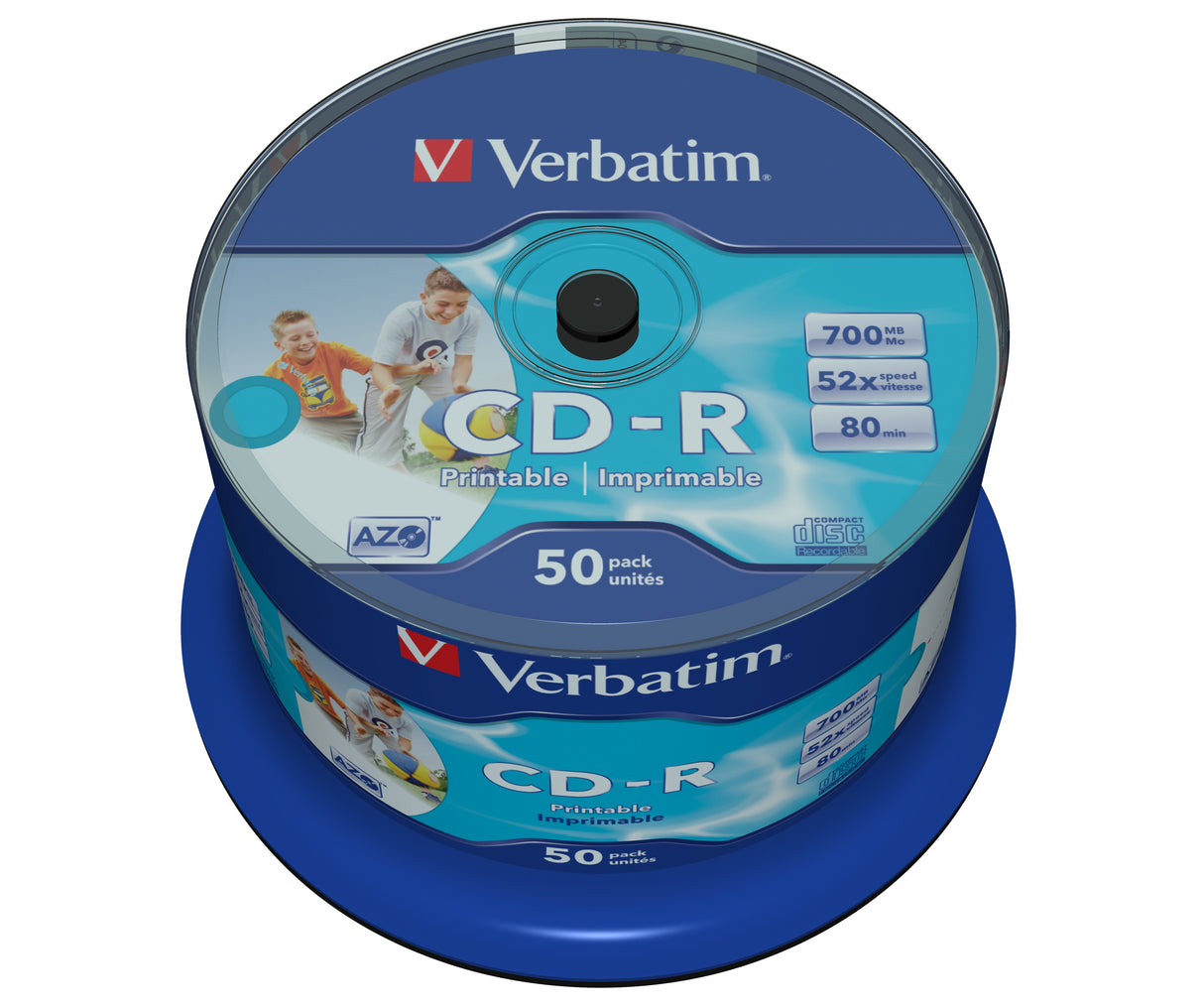 EAN 0023942434382 - Verbatim CD-R AZO Wide Inkjet Printable no ID 700 MB 52x 50 pieza(s) imagen 2