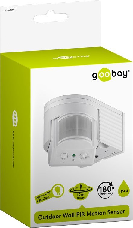EAN 4040849951756 - Goobay 95175 detector de movimiento Sensor infrarrojo pasivo (PIR) Alámbrico Pared Blanco imagen 5