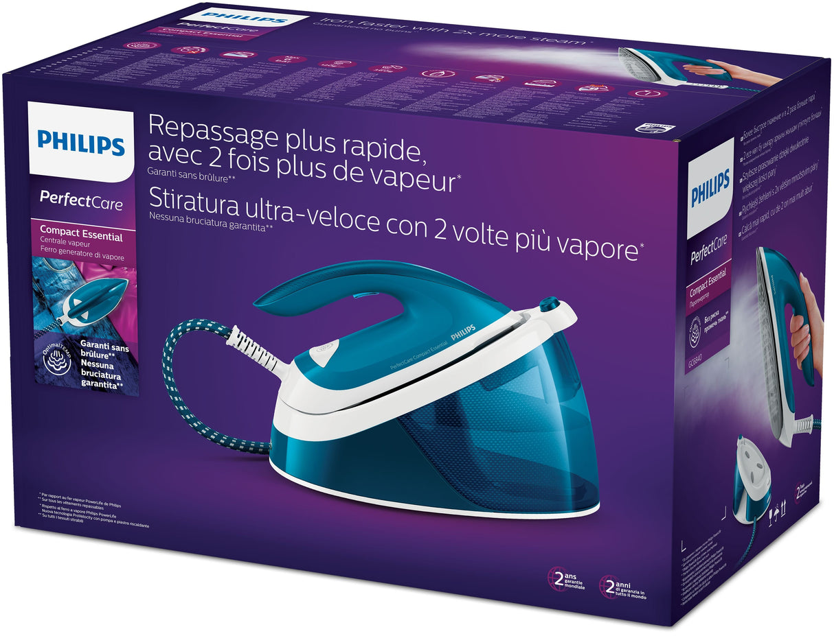 EAN 8710103963196 - Philips GC6840/20 estación plancha al vapor 2400 W 1,3 L Suela de SteamGlide Azul, Blanco imagen 9