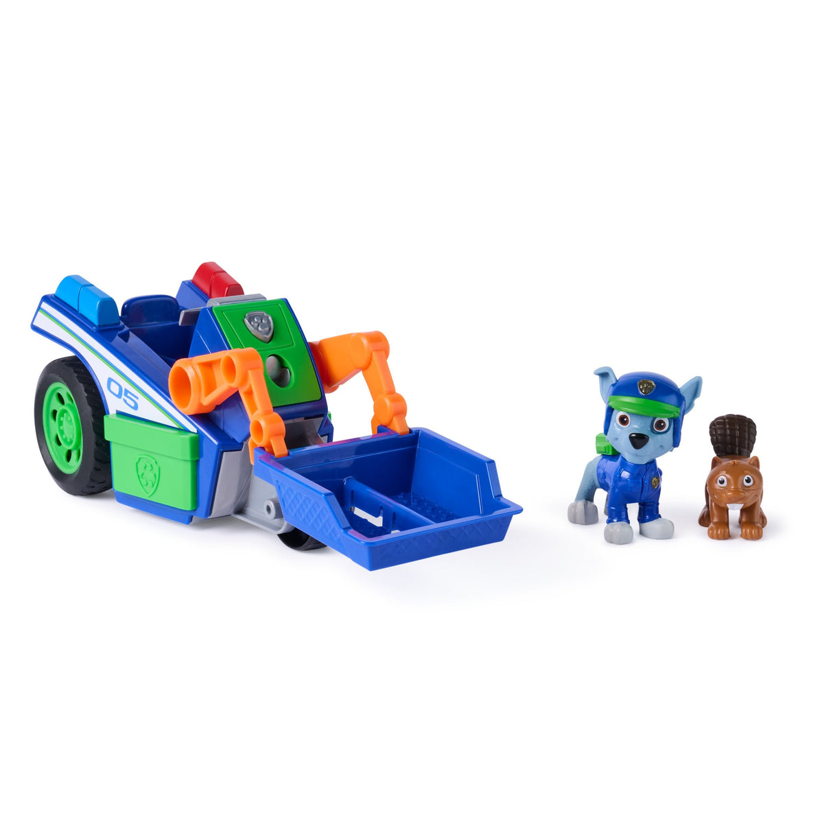 Spin Master Paw Patrol - Búsqueda Y Rescate: Vehículo De Reciclaje De Rocky Con 2 Figuras, Vehículo De Juguete 6075445
