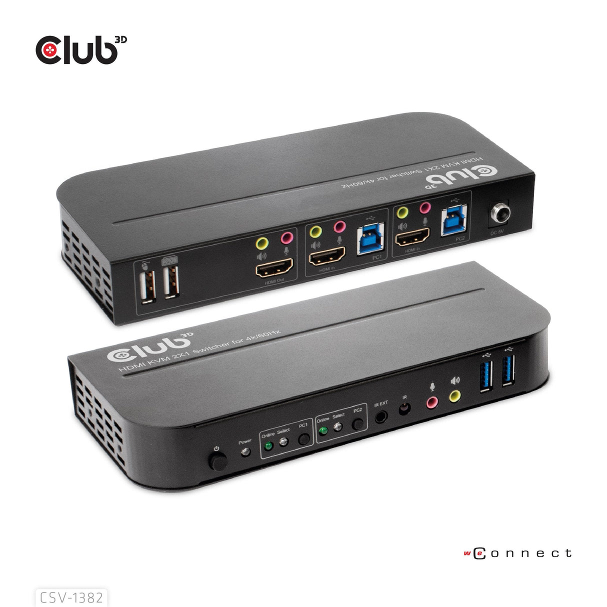 EAN 8719214472245 - CLUB3D CSV-1382 interruptor KVM Negro imagen 1