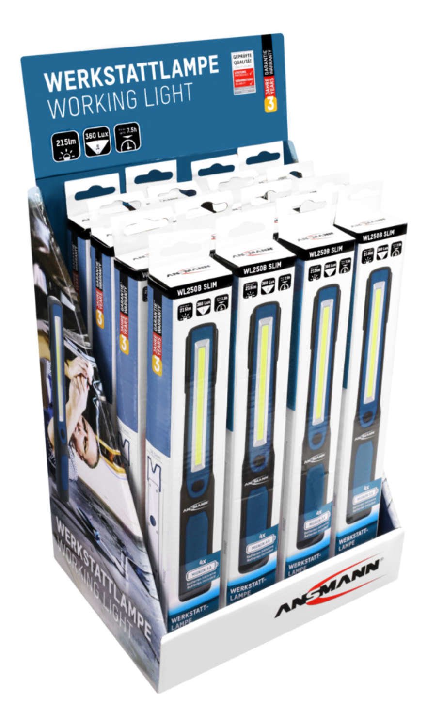 Ansmann Wl250b Negro, Azul Linterna De Mano Cob Led