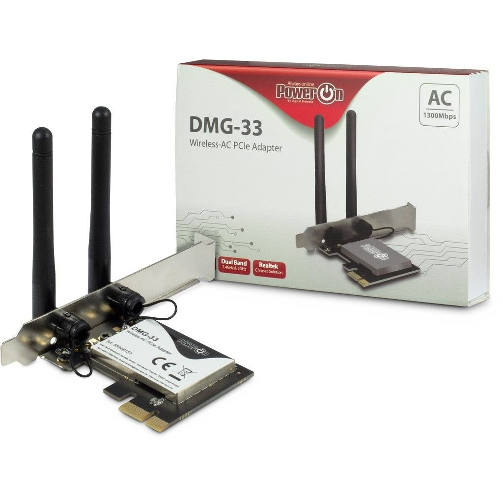 Inter-Tech Wi-Fi 5 Pcie Dmg-33 3dbi Antena 1300mbps Retail