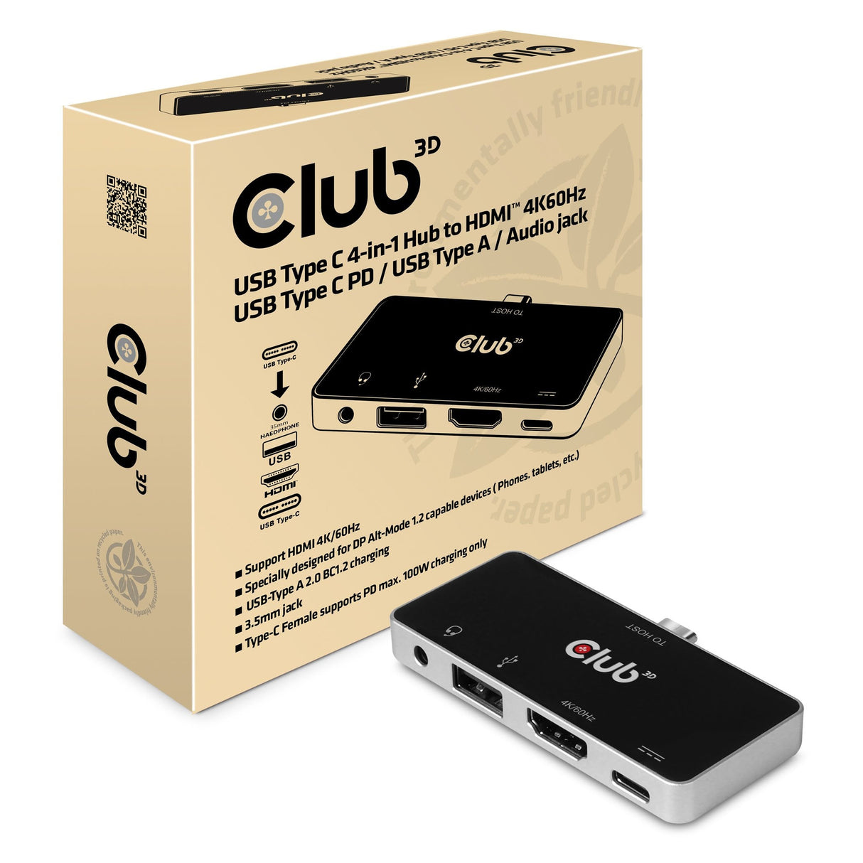 EAN 8719214471453 - CLUB3D CSV-1591 base para portátil y replicador de puertos Acoplamiento USB 3.2 Gen 1 (3.1 Gen 1) Type-C imagen 1