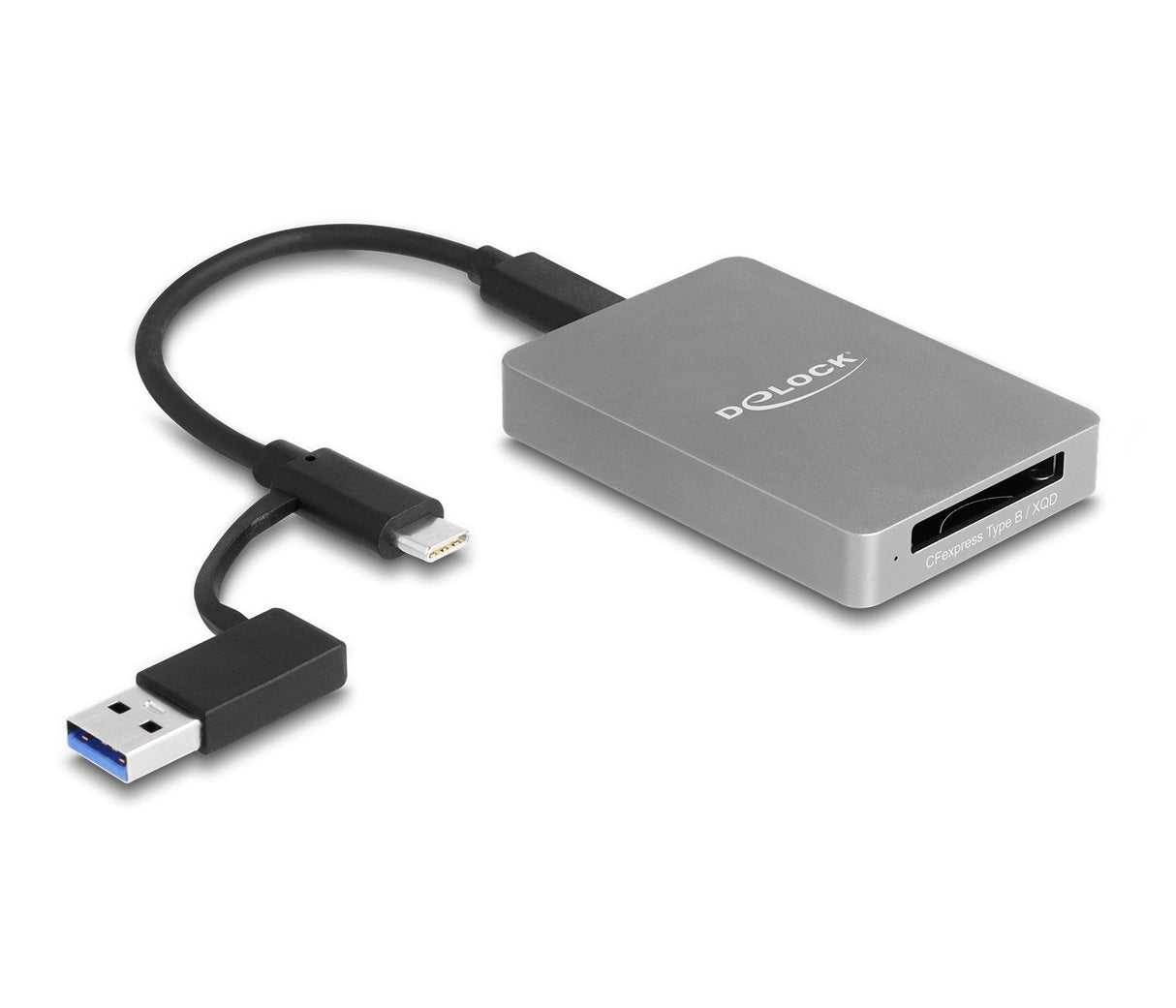 Delock 91008 Lector De Tarjetas Usb Type-C En Carcasa De Aluminio Para Tarjetas De Memoria Cfexpress O Xqd