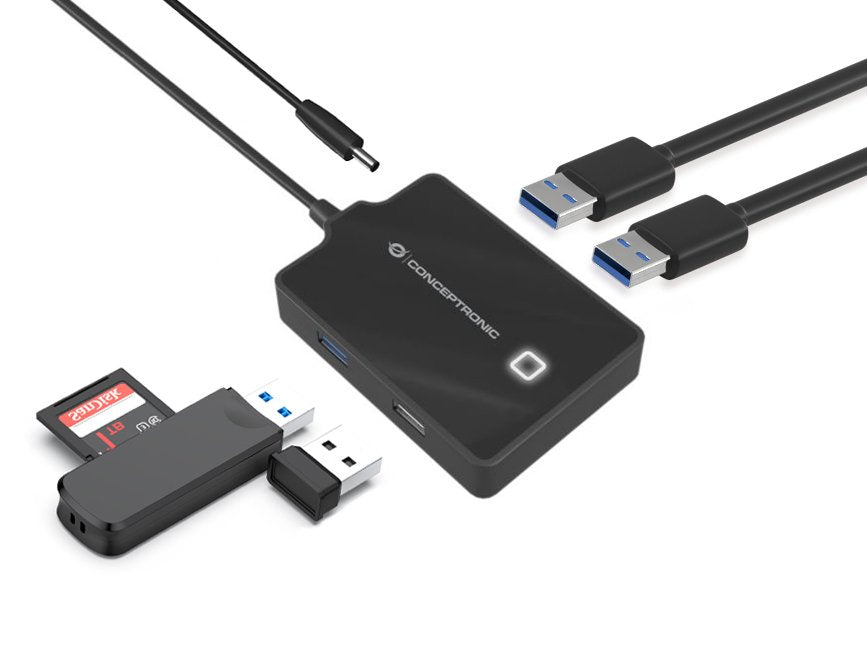 EAN 4015867226711 - Conceptronic HUBBIES10B base para portátil y replicador de puertos USB 3.2 Gen 1 (3.1 Gen 1) Type-A Negro imagen 4