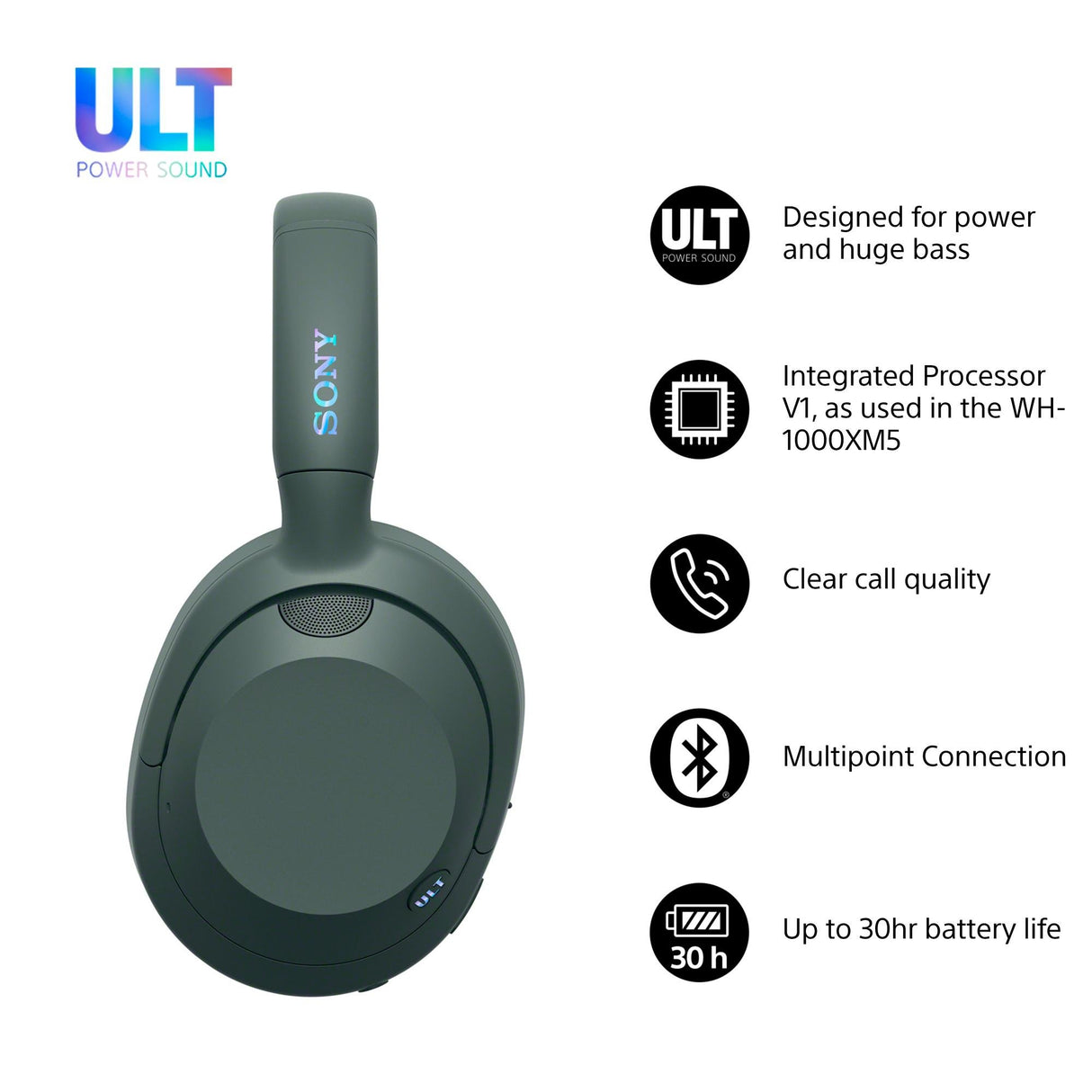EAN 4548736158382 - Sony WHULT900NH Auriculares Inalámbrico y alámbrico Diadema Llamadas/Música Bluetooth Verde imagen 3