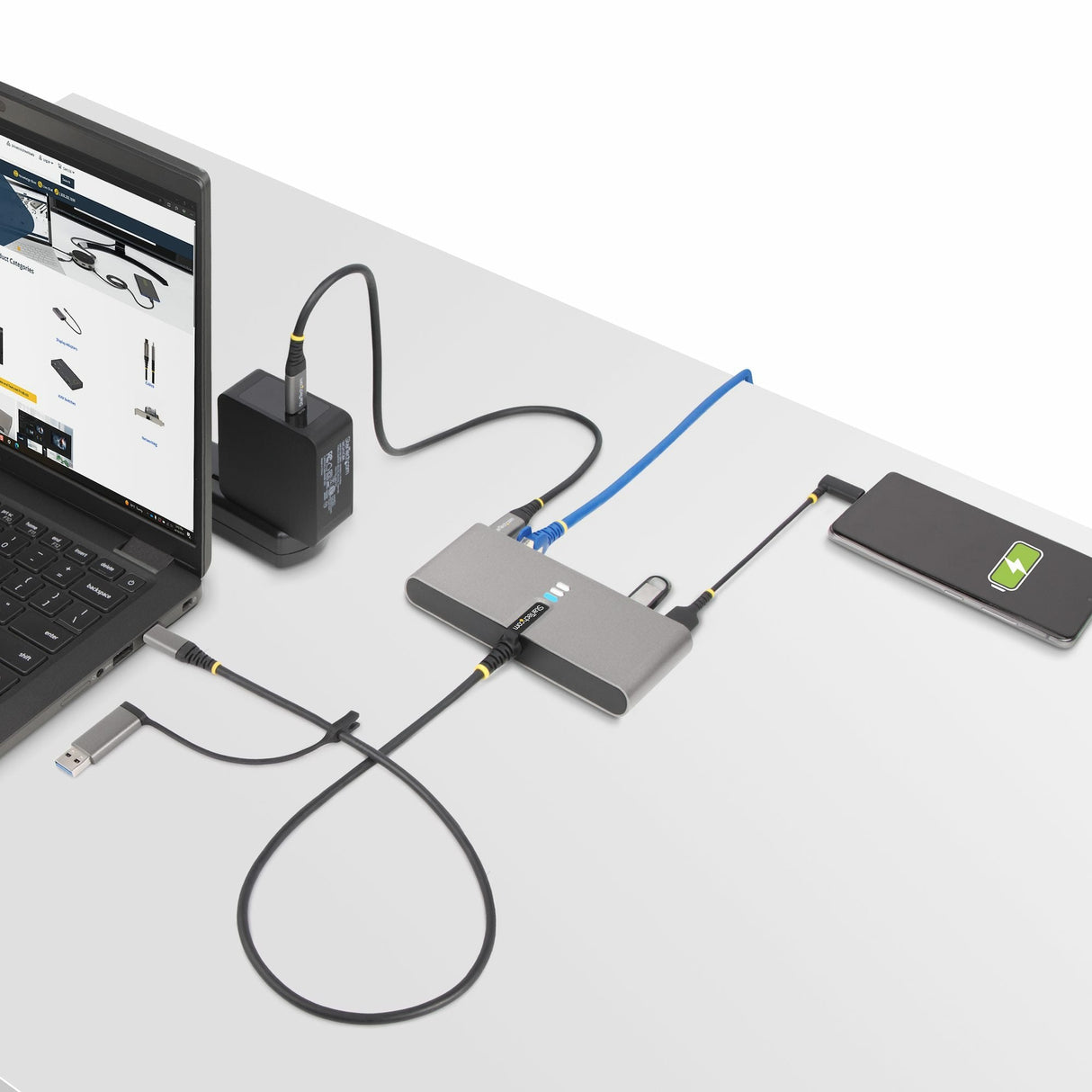 Hub Usb Startech 2-Port Usb-C With Ethernet