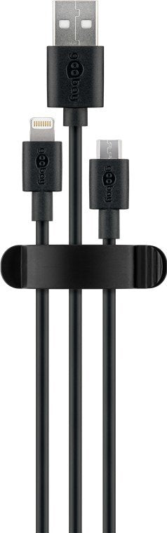 Goobay 70684 Organizador De Cables Clip Para Cable Escritorio/Pared Negro 6 Pieza(S)