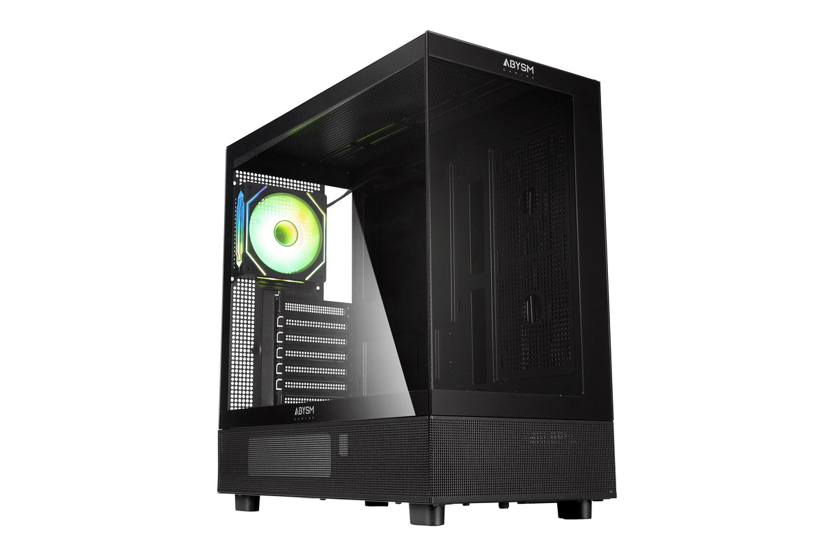 Caja Abysm Danube Sava H400 Black Atx, Itx, Micro Atx - Lateral Y Frontal Cristal Templado - 3.5" Y 2.5" - Usb-A,